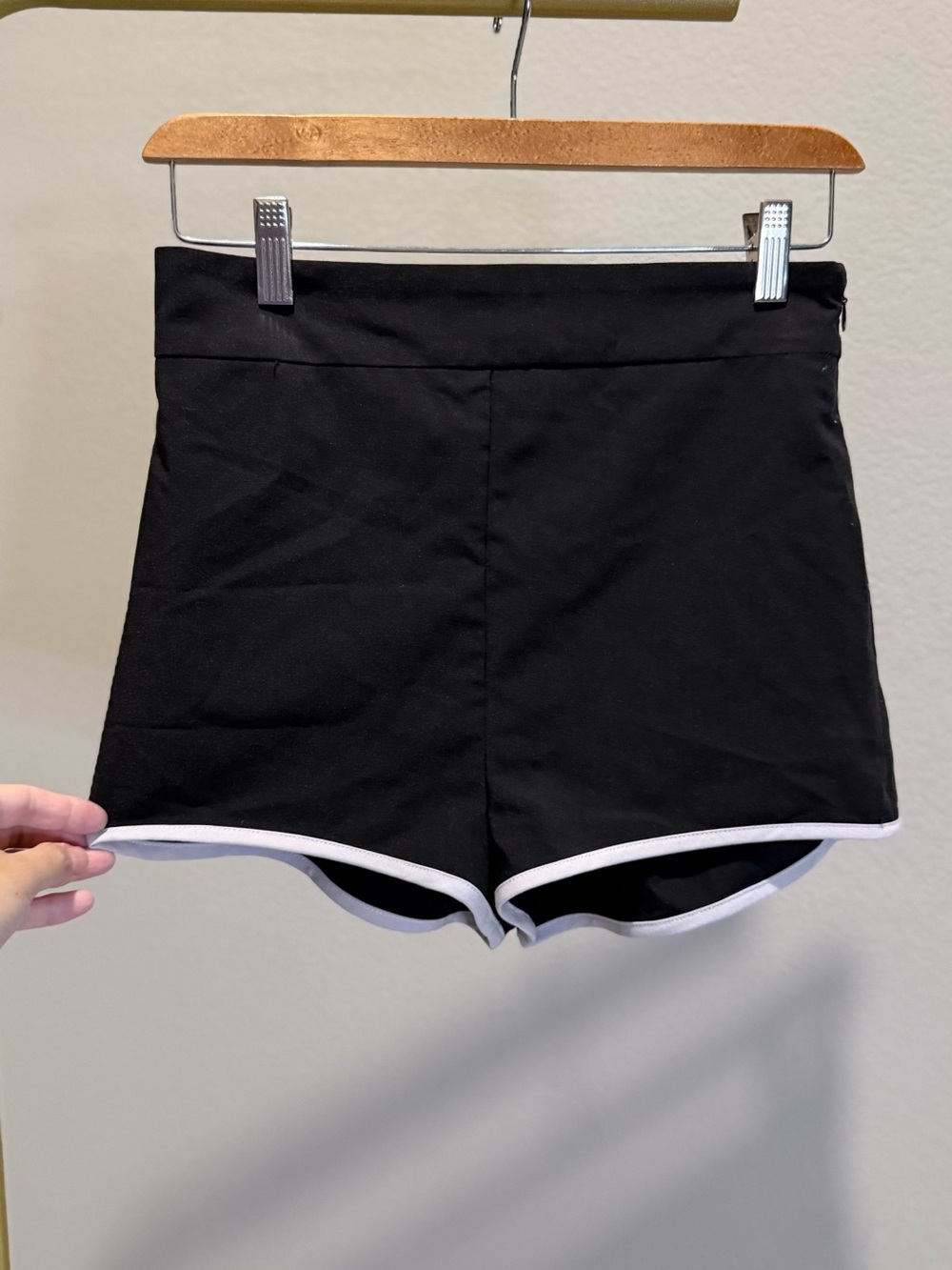 ASOS Petite Black Shorts with White Trim
